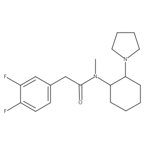 rel-3,4-Difluoro-N-methyl-N-[(1R,2R)-2-(1-pyrrolidinyl)cyclohexyl]benzeneacetamide Structure