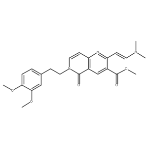 methyl 6-[2-(3,4-dimethoxyphenyl)ethyl]-2-[(E)-2-(dimethylamino)vinyl]-5-oxo-5,6-dihydro-1,6-naphthyridine-3-carboxylate结构式