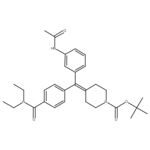 4-[[3-(Acetylamino)phenyl][4-[(diethylamino)carbonyl]phenyl]methylene]-1-piperidinecarboxylic acid 1,1-dimethylethyl ester结构式