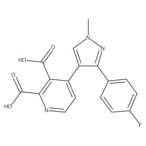 4-(3-(4-Fluorophenyl)-1-methyl-1H-pyrazol-4-yl)pyridine-2,3-dicarboxylic acid结构式