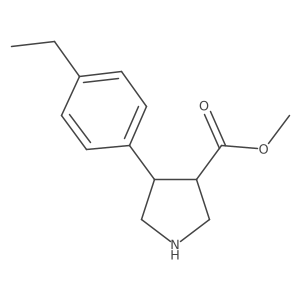 Methyl 4-(4-ethylphenyl)pyrrolidine-3-carboxylate结构式