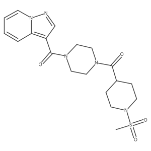 (1-(Methylsulfonyl)piperidin-4-yl)(4-(pyrazolo[1,5-a]pyridine-3-carbonyl)piperazin-1-yl)methanone Structure