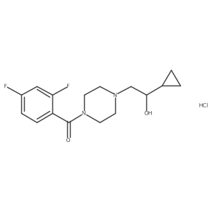 (4-(2-Cyclopropyl-2-hydroxyethyl)piperazin-1-yl)(2,4-difluorophenyl)methanone hydrochloride Structure