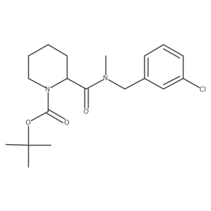tert-Butyl 2-((3-chlorobenzyl)(methyl)carbamoyl)piperidine-1-carboxylate结构式
