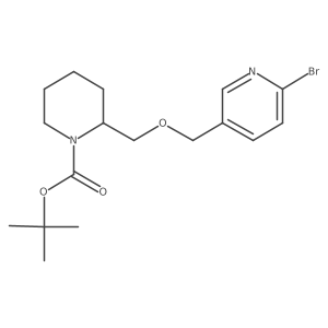 tert-Butyl 2-(((6-bromopyridin-3-yl)methoxy)methyl)piperidine-1-carboxylate Structure