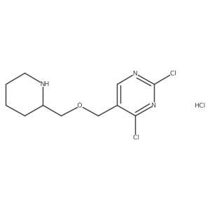 2,4-Dichloro-5-(piperidin-2-ylmethoxymethyl)-pyrimidine hydrochloride结构式