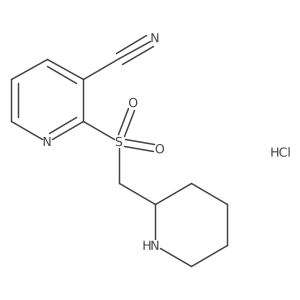 2-((Piperidin-2-ylmethyl)sulfonyl)nicotinonitrile hydrochloride结构式