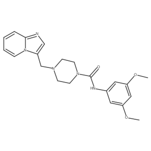 N-(3,5-dimethoxyphenyl)-4-(imidazo[1,2-a]pyridin-3-ylmethyl)piperazine-1-carboxamide结构式