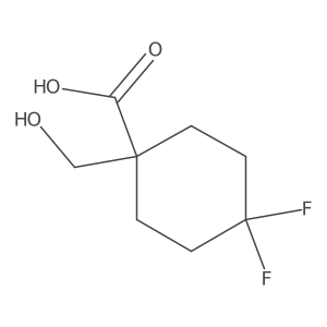 4,4-Difluoro-1-(hydroxymethyl)cyclohexanecarboxylic acid结构式