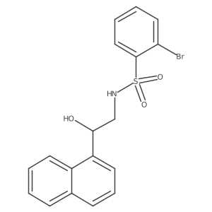2-bromo-N-(2-hydroxy-2-(naphthalen-1-yl)ethyl)benzenesulfonamide结构式