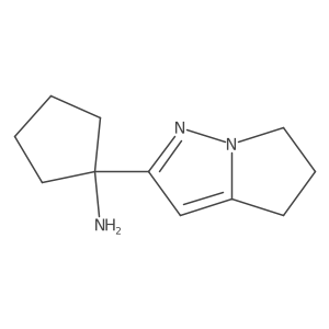 1-(5,6-Dihydro-4H-pyrrolo[1,2-b]pyrazol-2-yl)cyclopentan-1-amine结构式