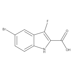 5-Bromo-3-fluoro-1H-indole-2-carboxylic acid结构式