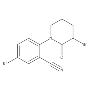 5-Bromo-2-(3-bromo-2-oxopiperidin-1-yl)benzonitrile结构式