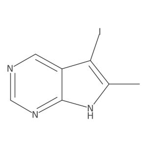 5-iodo-6-methyl-7H-pyrrolo[2,3-d]pyrimidine结构式