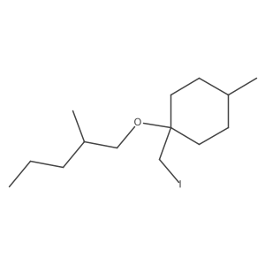 1-(Iodomethyl)-4-methyl-1-[(2-methylpentyl)oxy]cyclohexane结构式