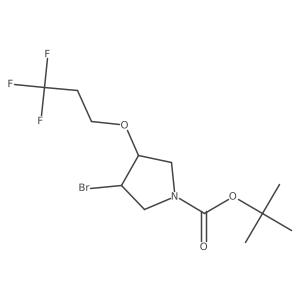 Tert-butyl 3-bromo-4-(3,3,3-trifluoropropoxy)pyrrolidine-1-carboxylate Structure