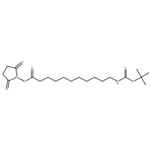 Undecanoic acid, 11-[[(1,1-dimethylethoxy)carbonyl]amino]-, 2,5-dioxo-1-pyrrolidinyl ester结构式