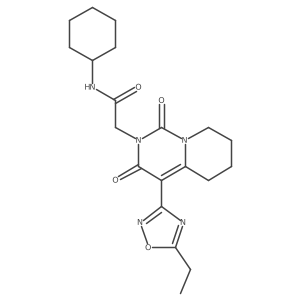 N-cyclohexyl-2-[4-(5-ethyl-1,2,4-oxadiazol-3-yl)-1,3-dioxo-5,6,7,8-tetrahydro-1H-pyrido[1,2-c]pyrimidin-2(3H)-yl]acetamide结构式