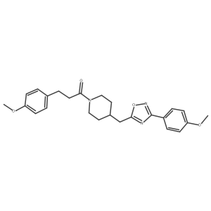 4-{[3-(4-Methoxyphenyl)-1,2,4-oxadiazol-5-yl]methyl}-1-[3-(4-methoxyphenyl)propanoyl]piperidine Structure