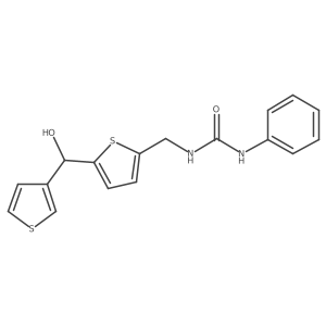 1-((5-(Hydroxy(thiophen-3-yl)methyl)thiophen-2-yl)methyl)-3-phenylurea结构式