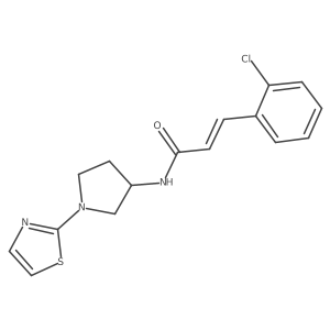 (E)-3-(2-chlorophenyl)-N-(1-(thiazol-2-yl)pyrrolidin-3-yl)acrylamide Structure