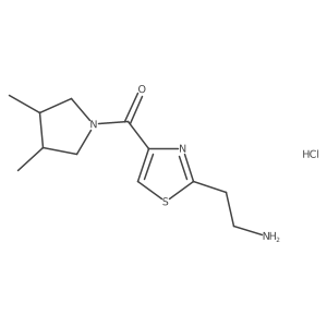 2-[4-(3,4-Dimethylpyrrolidine-1-carbonyl)-1,3-thiazol-2-yl]ethan-1-amine hydrochloride结构式