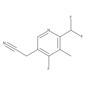 2-(Difluoromethyl)-4-fluoro-3-methylpyridine-5-acetonitrile Structure