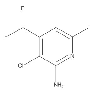 3-Chloro-4-(difluoromethyl)-6-iodopyridin-2-amine结构式