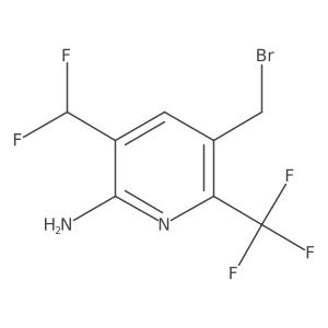 5-(Bromomethyl)-3-(difluoromethyl)-6-(trifluoromethyl)pyridin-2-amine结构式