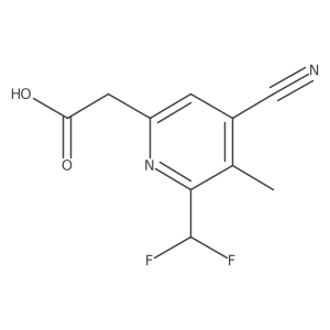 2-(4-Cyano-6-(difluoromethyl)-5-methylpyridin-2-yl)acetic acid Structure