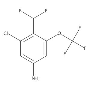 3-Chloro-4-(difluoromethyl)-5-(trifluoromethoxy)-benzenamine结构式