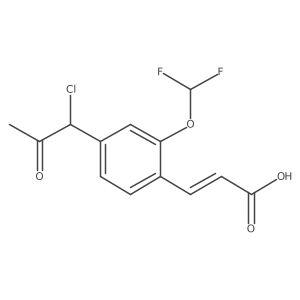 3-(4-(1-Chloro-2-oxopropyl)-2-(difluoromethoxy)phenyl)acrylic acid结构式