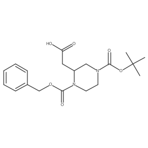 2-[4-[(2-Methylpropan-2-yl)oxycarbonyl]-1-phenylmethoxycarbonylpiperazin-2-yl]acetic acid Structure