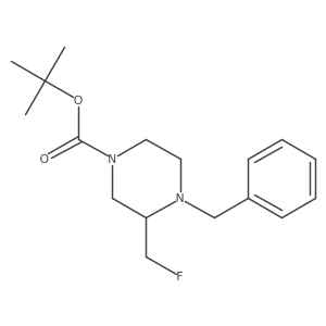 1,1-Dimethylethyl 3-(fluoromethyl)-4-(phenylmethyl)-1-piperazinecarboxylate Structure