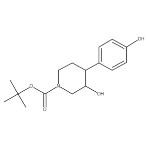 (3R,4R)-tert-Butyl 3-hydroxy-4-(4-hydroxyphenyl)piperidine-1-carboxylate Structure