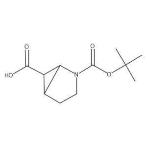 rac-(1R,5R,6R)-2-[(tert-butoxy)carbonyl]-2-azabicyclo[3.1.0]hexane-6-carboxylic acid结构式