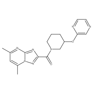 (5,7-Dimethyl-[1,2,4]triazolo[1,5-a]pyrimidin-2-yl)(3-(pyrazin-2-yloxy)piperidin-1-yl)methanone Structure