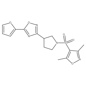 3-(1-((3,5-Dimethylisoxazol-4-yl)sulfonyl)pyrrolidin-3-yl)-5-(furan-2-yl)-1,2,4-oxadiazole结构式