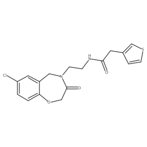 N-(2-(7-chloro-3-oxo-2,3-dihydrobenzo[f][1,4]oxazepin-4(5H)-yl)ethyl)-2-(thiophen-3-yl)acetamide结构式