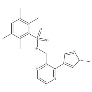 2,3,5,6-tetramethyl-N-((3-(1-methyl-1H-pyrazol-4-yl)pyrazin-2-yl)methyl)benzenesulfonamide Structure