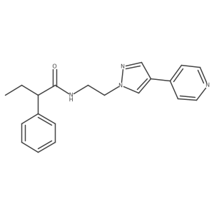 2-phenyl-N-{2-[4-(pyridin-4-yl)-1H-pyrazol-1-yl]ethyl}butanamide结构式