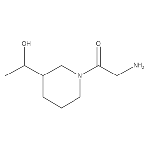 2-Amino-1-(3-(1-hydroxyethyl)piperidin-1-yl)ethan-1-one结构式