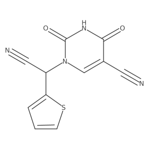 1-(Cyano(thiophen-2-yl)methyl)-2,4-dioxo-1,2,3,4-tetrahydropyrimidine-5-carbonitrile Structure