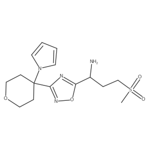 1-(3-(4-(1H-pyrrol-1-yl)tetrahydro-2H-pyran-4-yl)-1,2,4-oxadiazol-5-yl)-3-(methylsulfonyl)propan-1-amine Structure