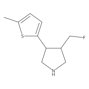 3-(Fluoromethyl)-4-(5-methylthiophen-2-yl)pyrrolidine结构式
