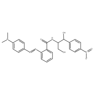 2-[2-[4-(Dimethylamino)phenyl]diazenyl]-N-[(1R,2R)-2-hydroxy-1-(hydroxymethyl)-2-(4-nitrophenyl)ethyl]benzamide结构式