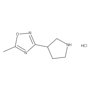 5-Methyl-3-(pyrrolidin-3-yl)-1,2,4-oxadiazole hydrochloride结构式