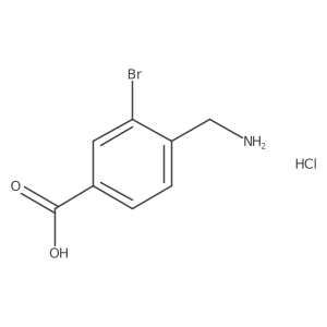 4-(Aminomethyl)-3-bromobenzoic acid hydrochloride结构式
