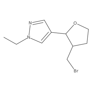 4-[3-(bromomethyl)oxolan-2-yl]-1-ethyl-1H-pyrazole结构式