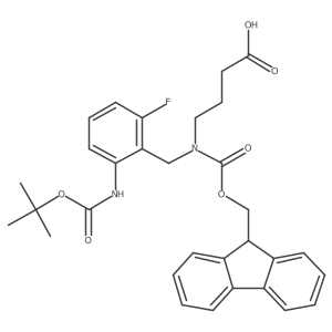 4-{[(2-{[(tert-butoxy)carbonyl]amino}-6-fluorophenyl)methyl]({[(9H-fluoren-9-yl)methoxy]carbonyl})amino}butanoic acid Structure
